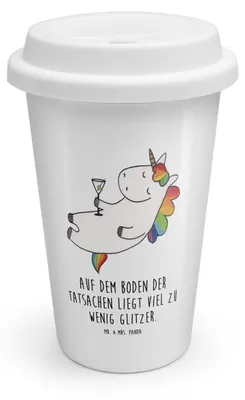 Produktbild von Mr. & Mrs. Panda ToGo Kaffeebecher Einhorn Cocktail - Weiß - Geschenk, Thermobecher To Go, Coffee Becher, Trinkbecher, Spruch, Geburtstag, Thermokaffeebecher, Lustig, Rum
