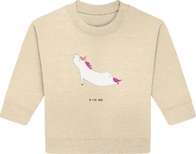 Produktbild von Mr. & Mrs. Panda Organic Baby Pullover Einhorn Yoga 12. - 18. Monat - Natural Raw - Geschenk, Sport, Namaste, Unicorn, Einhörner, Lustig, Bullover