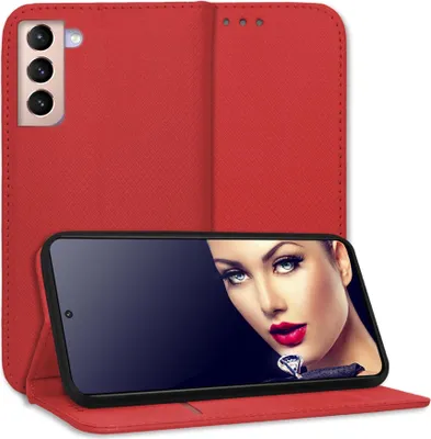 Produktbild von Bookstyle Schutzhülle Klapphülle Schutztasche Etui Cover für Samsung Galaxy S21 5G (G991, 6.2'') - Rot