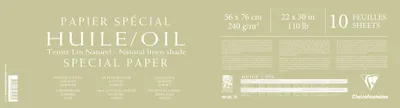 Produktbild von Clairefontaine Ölmalpapier, 10 Bogen 56x76 cm, 240g, Leinen/Natur 975828C