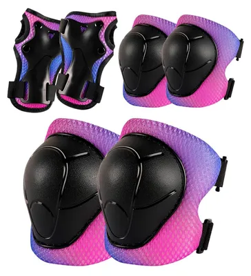 Image de Ensemble de protection pour enfants, 6 pièces, pour rollers, skateboard, vélo, de 2 à 7 ans