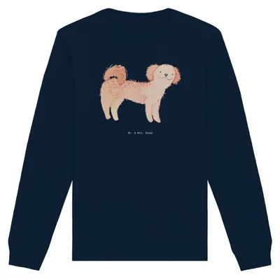 Produktbild von Mr. & Mrs. Panda Bio Sweatshirt Cavapoo Moment Größe M - French Navy - Geschenk, Sweater, Pullover, Pulli, Baumwoll, Cavoodle