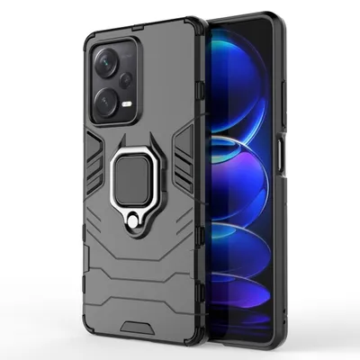 Produktbild von Gepanzerte Hülle für Xiaomi Redmi Note 12 Pro+ Magnethalterung Ring Armor schwarz