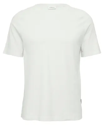 Produktbild von s.Oliver T-Shirt Regular Fit Crew Neck mit Flammgarnstruktur und seitlichen Schlitzen