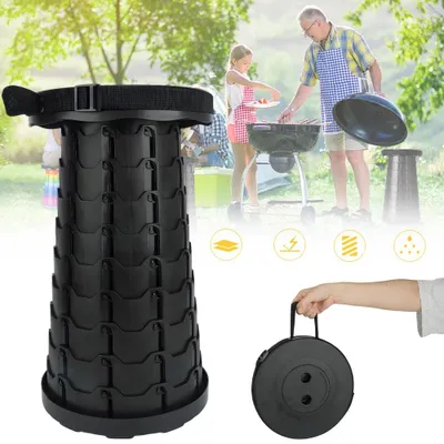 Image de Tabouret télescopique pliable - Siège de camping pliable - Léger - Idéal pour le jardin, la plage, les pique-niques, les barbecues, la pêche et la randonnée