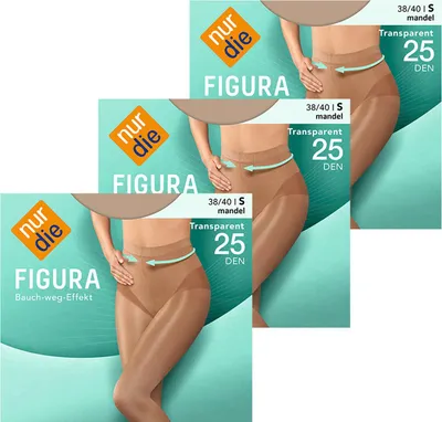 Produktbild von NUR DIE 3-Pack Strumpfhose Figura 25 DEN - mandel - 38-40