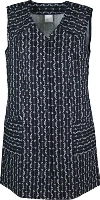 Produktbild von 7/8- Kasack schwarz kurz Schürze Kittel ohne Arm Baumwolle Trauer, Größe:38, Design:Design 1