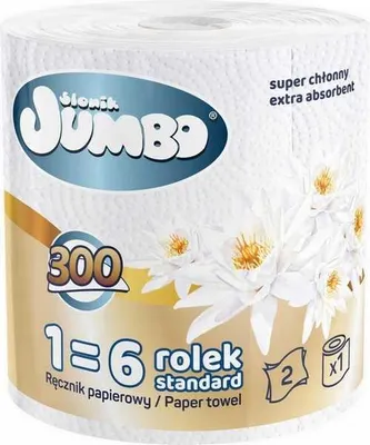 Immagine prodotto di Asciugamano di carta 1R SŁONIK JUMBO MAXI 300 fogli 2W - 1 pezzo