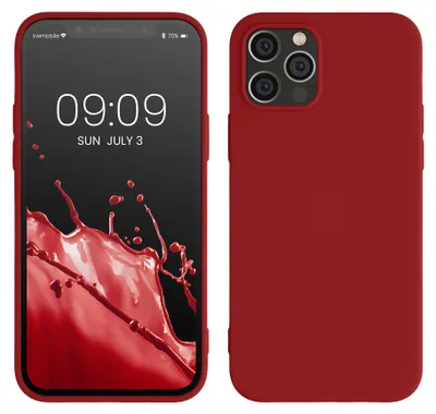 Produktbild von kwmobile Handyhülle für Apple iPhone 12 / iPhone 12 Pro Hülle - TPU Case - Kabelloses Laden - Schutzhülle Cover in Rhabarber Rot