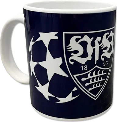 Produktbild von VfB Stuttgart Tasse Champions League Blau Plus Keramik Becher 0,3 l Fanartikel