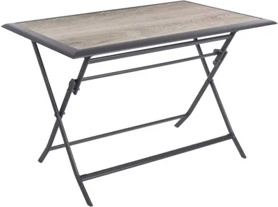 Produktbild von Rechteckiger klappbarer gartentisch "azua" grau smoke 4-sitzer aus epoxybehandeltem aluminium  - Hespéride