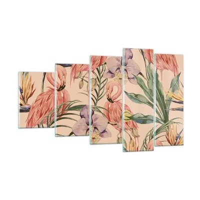 Produktbild von Bilder auf glas - Flamingos Pflanzen Vogel exotisch - 100x60cm - Glasbilder - Wandbilder - Kunstdruck - Wanddekoration aus Glas - Glas Bilder - Wandbild auf Glas - GEG100x60-2929
