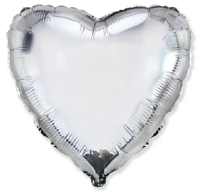 Produktbild von Folienballon, 45 cm. Herz in Silber – Valentinstag / Hochzeit