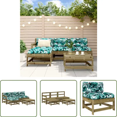 Produktbild von The Living Store 5-tlg. Garten-Lounge-Set mit Kissen Imprägniertes Kiefernholz
