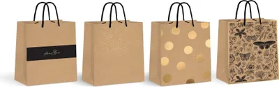 Produktbild von Interdruk Geschenktüte Medium Kraft Gold