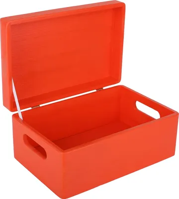 Image de Creative Deco Boite de Rangement en Bois Rouge 30 x 20 x 14 cm (+/-1cm)