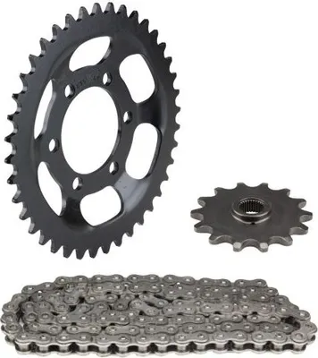 Obrázok produktu pre Reťazová sada 3-dielna čierna 14/40 zubov pre Zündapp ZX 25 typ 460-013 / ZL 25 typ 460-040 460-041 (-motor 9955240)