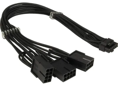 Zdjęcie produktu dla Inter-Tech GPU-02, 0,34 m, 3 x PCI-E (8-pin), 12VHPWR, Żeńska, Męska, Prosty