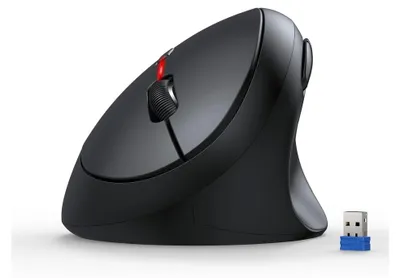 Immagine prodotto di Mouse verticale - Wireless 2,4 GHz - Ergonomico - 4800 dpi - Click silenzioso - Nero