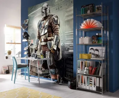 Obrázek produktu pro Komar netkaná tapeta "Mandalorian Fight Posture" - rozměr: 200 x 280 cm (šířka x výška) - 4 panely
