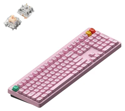 Produktbild von NuPhy Node 100 Kabellose Mechanische Tastatur High Profile, ANSI US, Bluetooth, 2.4GHz,USB-C, Light Pink, Blush Max