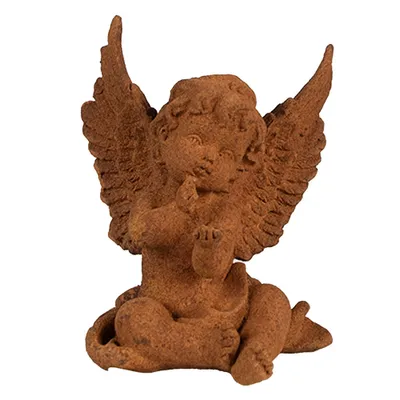 Zdjęcie produktu dla Clayre & Eef figurka dekoracyjna anioł 11 cm brązowy polyresin