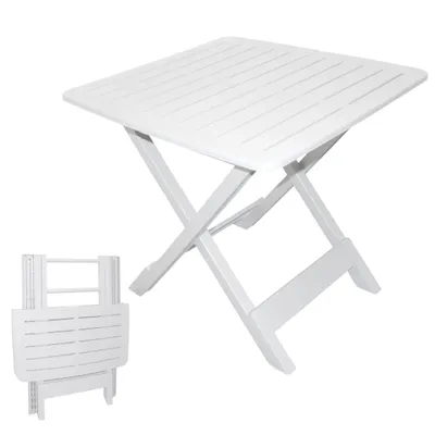 Produktbild von Spetebo Klapptisch TEVERE weiß 72 cm, 80x70 cm | Beistelltisch, Gartentisch, Campingtisch