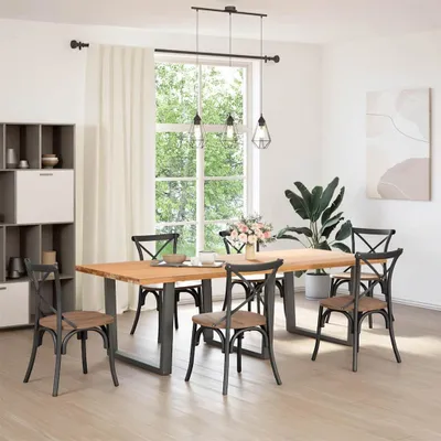 Image de vidaXL Pieds de table de salle à manger en V 3 pièces Anthracite 100x(72-73,3) cm Acier