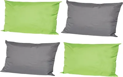Produktbild von JACK 4x Outdoor Lounge Kissen 30x50cm viele Farben Dekokissen inkl. Füllung Wasserfest Sitzkissen Garten Stuhl, Farbe:2x Anthrazit - 2x Grün