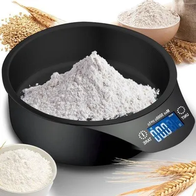 Obrázek produktu pro Digitální kuchyňská váha s nosností 5 kg, LCD displejem a velkou miskou, černá