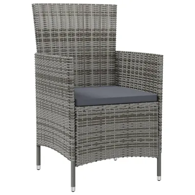Immagine prodotto di Sedie da Giardino 2 pz con Cuscini in Polyrattan Grigio