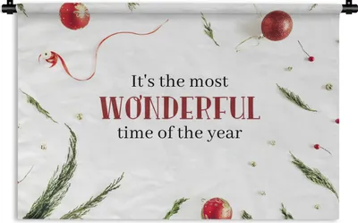 Produktbild von MuchoWow® Wandteppich Wandbehang Winter - Weihnachten - Zitat 120x80 cm Tapisserie Dekoration Wandtuch - Wanddekorationen - Wandtücher