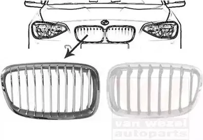 Produktbild von VAN WEZEL 0633514 Kühlergrill Frontgrill für BMW 1 Schrägheck (F20) Rechts Chrom