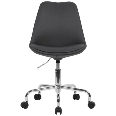 Produktbild von AMSTYLE Schreibtischstuhl Schwarz Stoff Design Drehstuhl mit Lehne Arbeitsstuhl mit 110 kg Maximalbelastung Schalenstuhl mit Rollen Stuhl drehbar