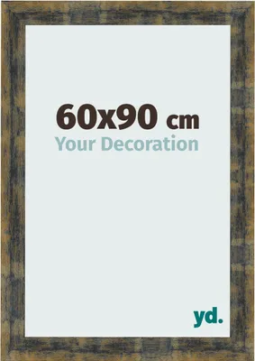 Produktbild von Bilderrahmen, 60x90 cm, Blau Gold Meliert, MDF, Pisa