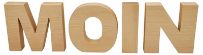 Produktbild von Buchstaben Buche Echtholz Deko MOIN Schriftzug Holzbuchstaben 40.11-14