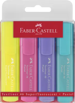 Zdjęcie produktu dla Zakreślacz Faber Castell w pastelowych kolorach, zestaw 4 sztuk