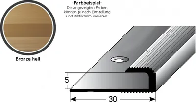Produktbild von Einschubprofil "Cavan" für Laminat, 5 mm Einfasshöhe, Aluminium eloxiert, gebohrt-bronze hell-1000