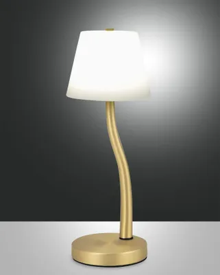 Produktbild von Fabas Luce LED Tischleuchte Ibla Ø120mm 9W Warmweiß Messing dimmbar