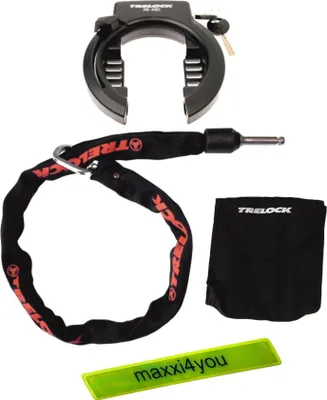 Produktbild von Trelock RS 430 Fahrrad Rahmenschloss + Anschlusskette ZR355 100 cm Ø 6 mm inkl. maxxi4you Reflexband