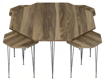 Immagine prodotto di Elegante tavolino in legno con tavolini in marrone