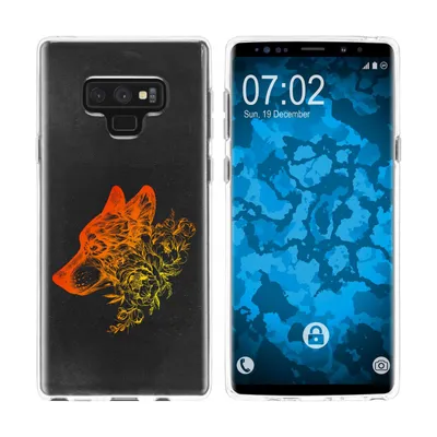 Produktbild von PhoneNatic Case kompatibel mit Samsung Galaxy Note 9 Silikon-Hülle Floral Wolf M3-2