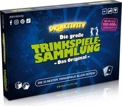 Produktbild von Drinktivity - Die große Trinkspielesammlung (DE) Partyspiele Erwachsene 33 Spiele Party Box