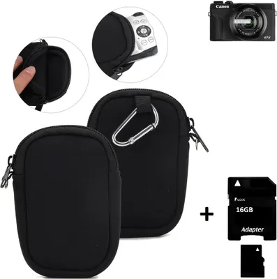Produktbild von K-S-Trade® Kameratasche kompatibel mit Canon PowerShot G7 X Mark III Schutz Hülle Kompaktkamera Tasche Travelbag sleeve case neopren Fototasche +
