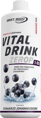Produktbild von Best Body Nutrition - Vital Drink Zerop - 1000 ml Flasche, 1 x 1000 ml Flasche, Geschmack: Schwarze Johannisbeere