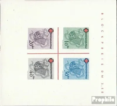 Produktbild von Briefmarken Franz. Zone-Rheinland Pfalz 1948 Mi Block1I (kompl.Ausg.) un Rotes Kreuz