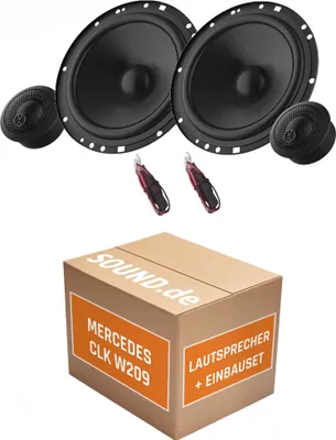 Produktbild von Lautsprecher Boxen Einbaupaket vorne JBL Stage2 64CFS passend für Mercedes CLK 209 + Coupé/Cabrio | Set für zwei Türen 270W Belastbarkeit
