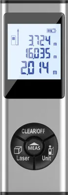 Obrázok produktu pre Ručný laserový diaľkomer Merač vzdialenosti Objemové meracie zariadenie Stavebné geodetické zariadenie LCD displej s podsvietením