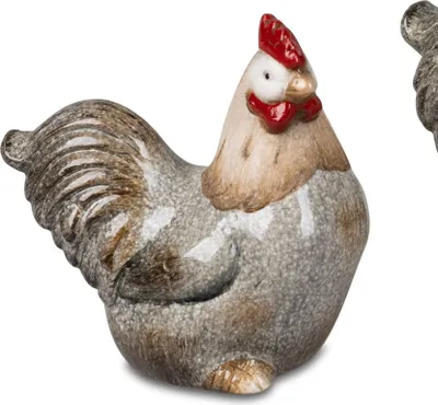 Produktbild von 1 Stück Osterdekoration Osterschmuck Figur Hahn 13cm handbemalt