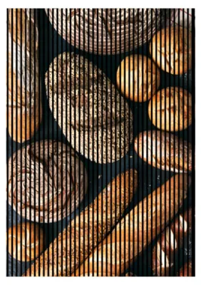 Produktbild von Akustikpaneele mit Digitaldruck Brot01 19 x 1693 x 2400 mm Brote MDF PET-Fasern Wandpaneele Braun Weiß Blau 3 Einzelplatten